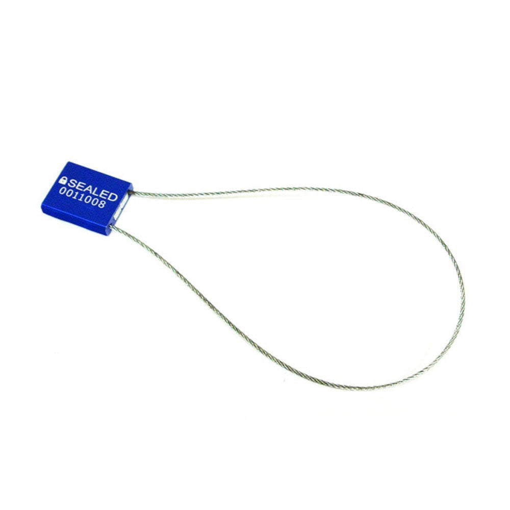 1000 x Metal Cable Seals - 1.5mm x 300mm - ISO17712 - Blue - Numbered