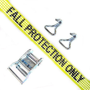 Fall Protection Strap with Ratchet and Open Claw Hook