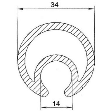 Double Deck 34mm Curtain Pole 4mt