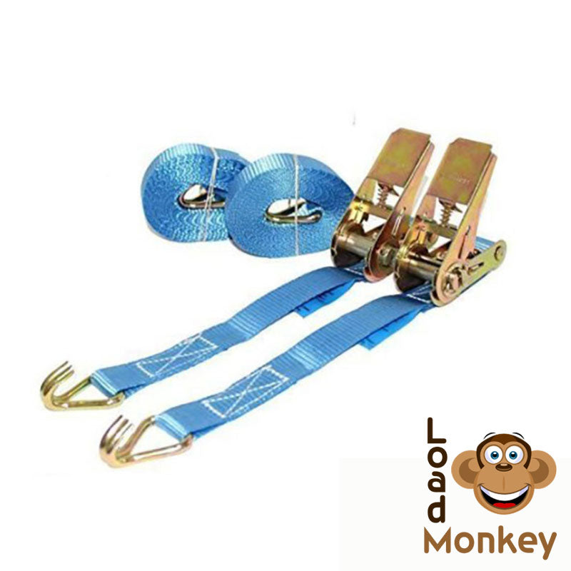 800kg Rated Mini Ratchet Strap Set 25mm Webbing with Claw Hooks ...