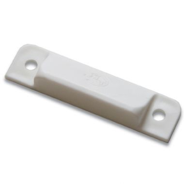 Plastic end cap for tracking on white background