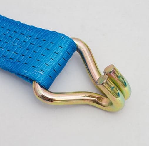 Claw hook on end of blue 50mm webbing